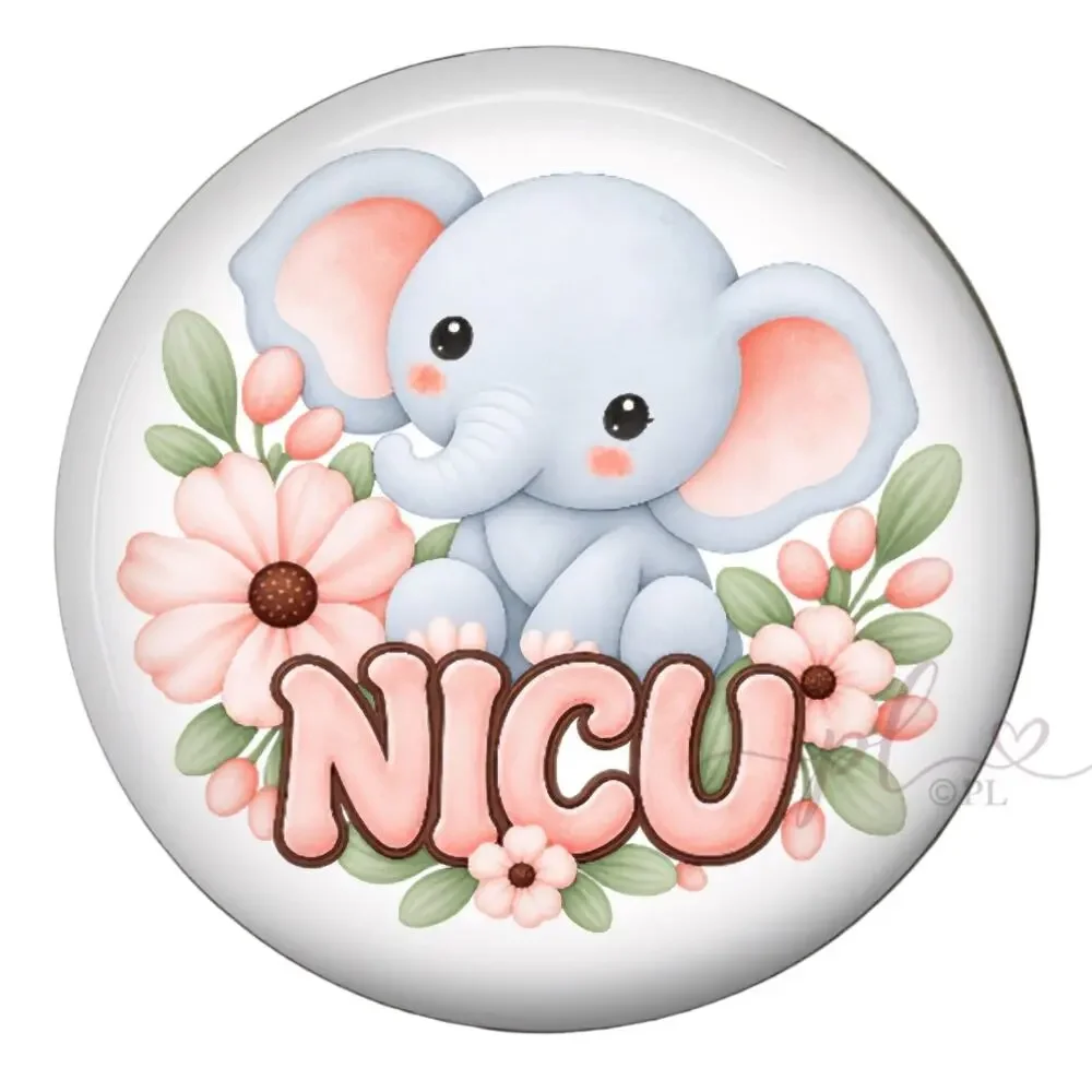 NICU Nurse Badge Reel Neonatal Intensive Care RN Cute Elephant ID Holder Gift